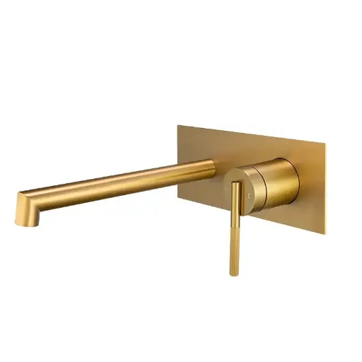 [BUYG0243.BM] CADDENCE - Brushed Brass Wall Mixer with Spout 