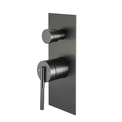 [BUGM0244.ST] CADDENCE - Brushed Gunmetal Wall Mixer with Diverter