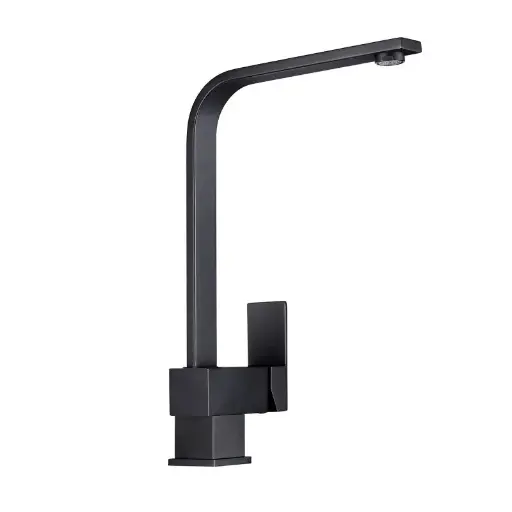 [OX1010.KM] Black Square Standard Kitchen Sink Mixer Tap