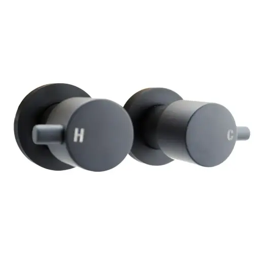 [OX0007.ST] Round Black Shower Wall Taps