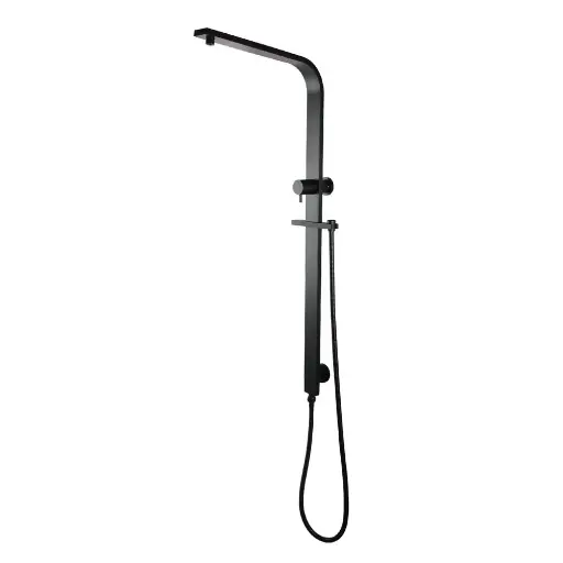[OX2150.SH.N] Square Black Shower Station without Shower Head and Handheld Shower
