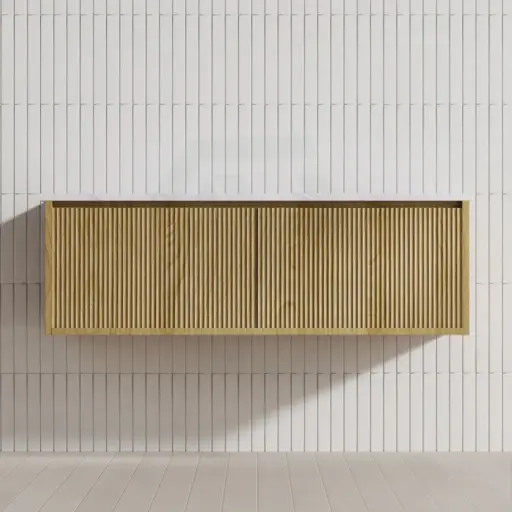 [K125RW-PO] 1190*496*380mm Ceto Bellevue Wall Hung Bathroom Vanity Right Hand Drawer Push-to-Open Prime Oak