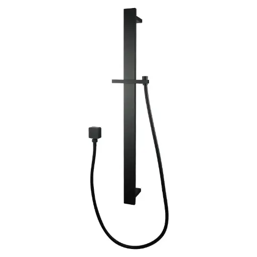 [OX2149.SH.N] Square Black Sliding Shower Rail without Handheld Shower