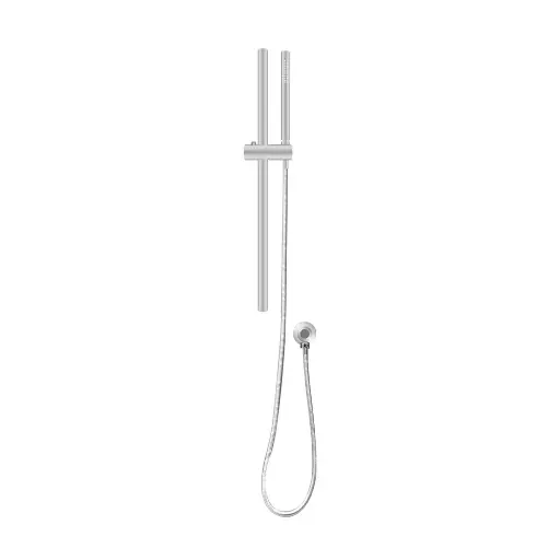 [BU2147-1.SH] Round Brushed Nickel Stainless Steel Rail with Handheld Shower-Fixed Wall Connector Set 