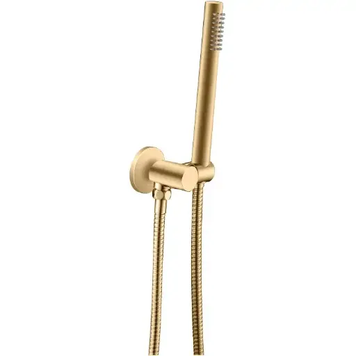 [BUYG2131.SH] Round Brushed Brass Shower Rail with Handheld Shower