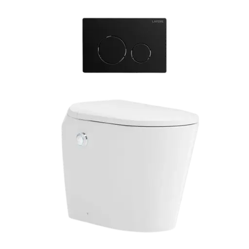 [ST23-MB] LAFEME AUTOLUX INWALL CISTERN FLOOR PAN SMART TOLET 592*400*492MM WITH MATTE BLACK FLUSH PLATE 