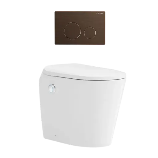 [ST23-BZ] LAFEME AUTOLUX INWALL CISTERN FLOOR PAN SMART TOLET 592*400*492MM WITH BRUSHED BRONZE FLUSH PLATE 