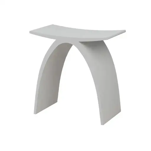 [CBS01-MW] Chiefly Solid Surface Stone Matte White Bath Stool 