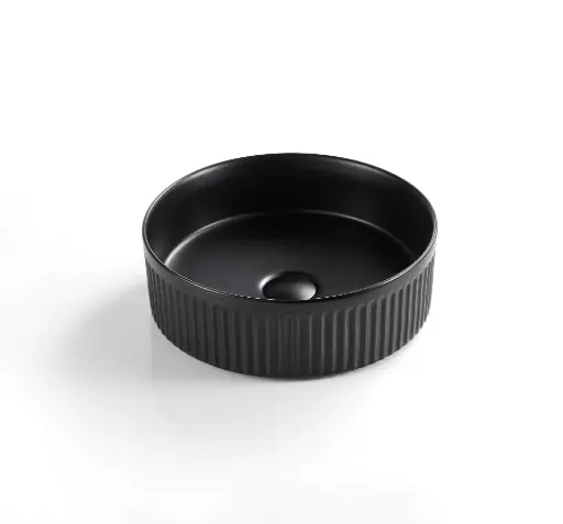 [CA410R-MB] Cascade Matte Black Round Above Counter Art Basins