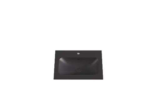 [CH6046MB-UTH] 600x460x145mm Chiefly Solid Surface Stone Basin hole Matte Black