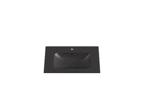 [CH7546MB-UTH] 750x460x145mm Chiefly Solid Surface Stone Basin hole Matte Black