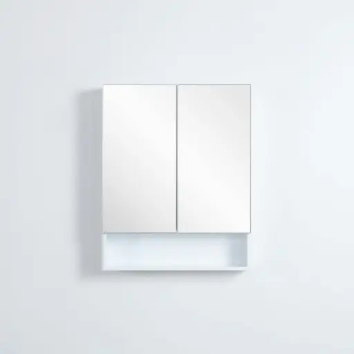 [FMWSV600] Fremantle Shaving Cabinet – Two Doors – Matte White – 600x750x155mm