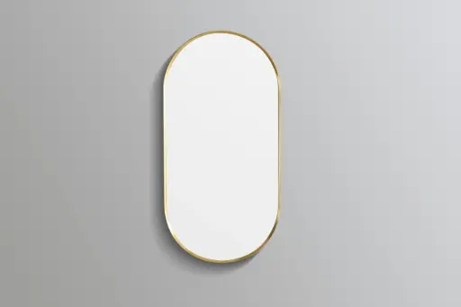 [KOV4590F-BG] 450x900x35mm Oliva Oval Yellow Gold Framed Mirror