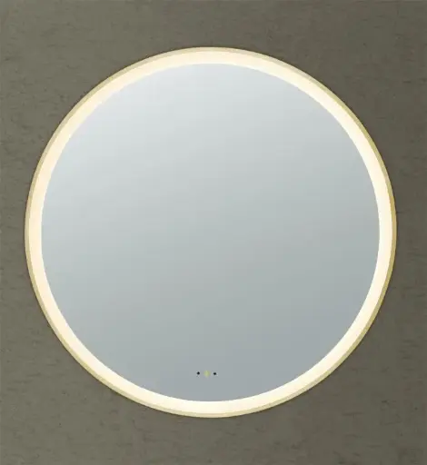 [LFM900R-BG] Luna Iron Framed LED Mirror Electroplated Brushed Gold-900mm