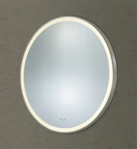 [LFM800R-GM] Luna Iron Framed LED Mirror Electroplated Gun Metal-800mm