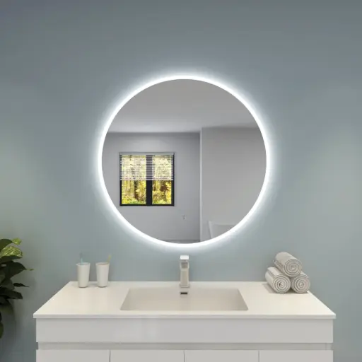 [OR600BM-AC] LED backlit mirror with Acrylic strip-600mm