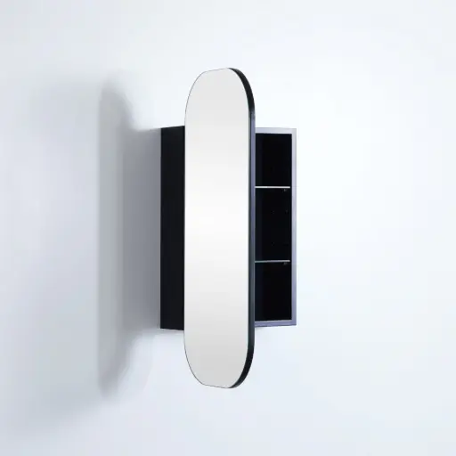 [OSV4090-MB] Olivia Shaving Cabinet - Matte Black - 400mm