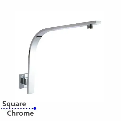 [CH0129.SA] Square Chrome Gooseneck Wall Shower Arm