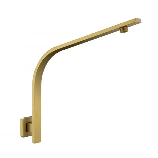 [BUYG0129.SA] Square Brushed Brass Gooseneck Wall Shower Arm
