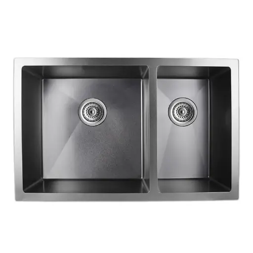 [OX7145R.KS] 1.2mm Dark Grey Stainless Steel 1 & 1/2 Bowl Kitchen Sink - 710x450x205mm