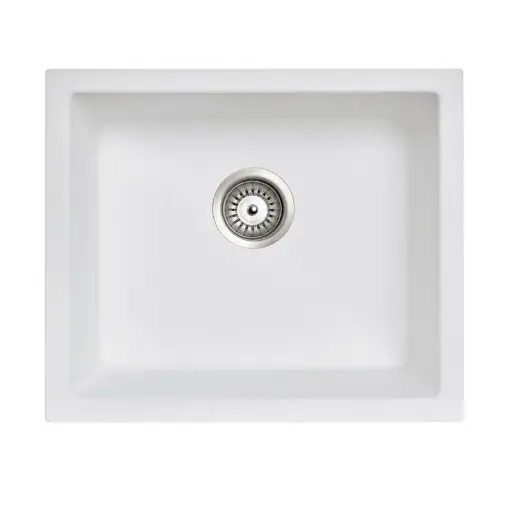 [TWM-SW] 533x457mm White Single Bowl Granite Kitchen/Laundry Sink Top/Flush/Under Mount 