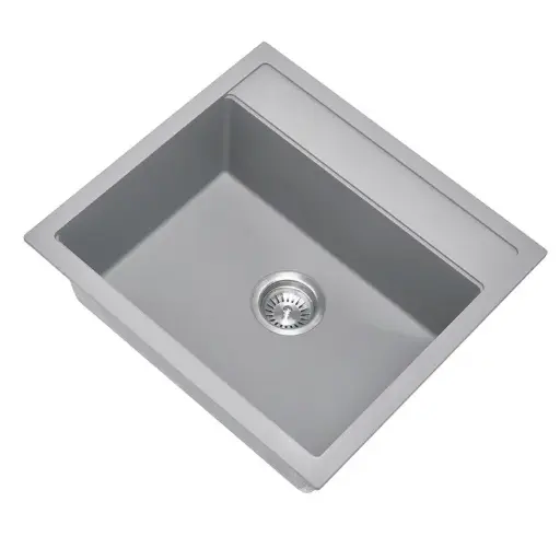 [TWM-560FEG] 560x510mm Concrete Grey Granite Single Bowl Kitchen Sink 