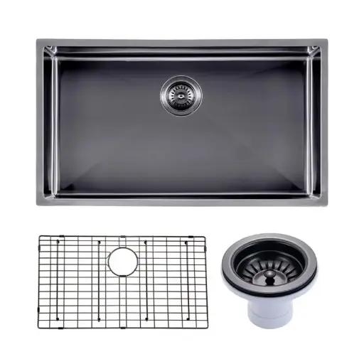 [TWM3B] 762x457x254mm Gunmetal Stainless Steel PVD Single Bowl Kitchen Sink 