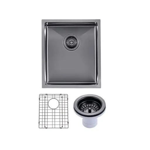 [GM3945-P.KS] 390x450x215mm Gunmetal Stainless Steel PVD Single Bowl Kitchen Sink 