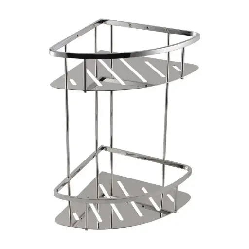 [CH6117.TR] IVANO - Chrome Stainless Steel 2 Tier Shower Caddy Shelf