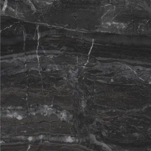 [4LILBKG] PLATINUM LILY BOLTON BLACK GLOSS FT FLOOR TILES 400x400mm