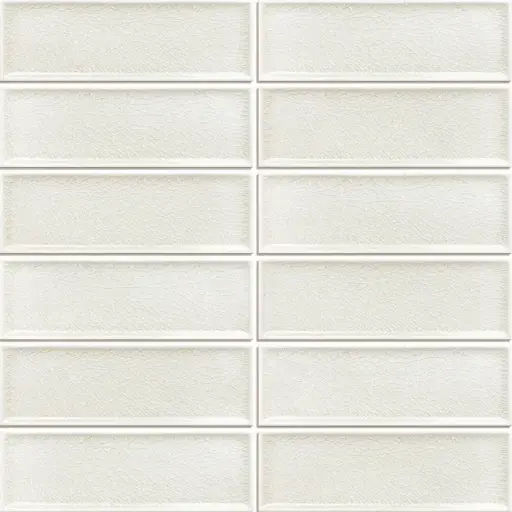 [FRA006] TMS FRAMES IVORY GLOSS CRACK MOSAIC TILES 47x147mm