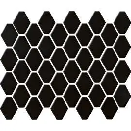 LANKA DIAMONDBACK GLOSS BLACK CERAMIC MOSAIC WALL TILES