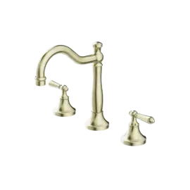 [NR692102a02AB] YORK AGED BRASS BASIN SET WITH METAL LEVER