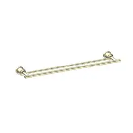 [NR6924dAB] YORK AGED BRASS DOUBLE TOWEL RAIL 600MM