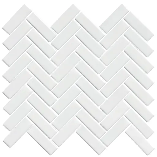 [SHGPMFTOLYWHT] SOUL HERRING BONE GLAZED PORCELAIN WHITE MOSAICS FLOOR TILES 20.8X42.3mm 