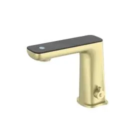 [NR222101BG] CLAUDIA BRUSHED GOLD SENSOR MIXER WITH BLACK TOP DISPLAY