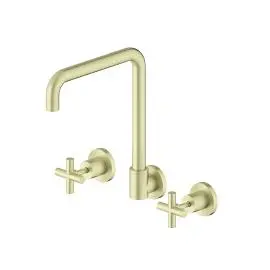 [NR201607BG] X PLUS WALL KITCHEN SET SWIVEL SPOUT BRUSHED GOLD 