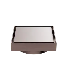 [NRFW008BZ] 130MM SQUARE TILE INSERT FLOOR WASTE 100MM OUTLET BRUSHED BRONZE 