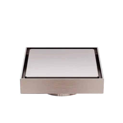 [NRFW009BZ] 100mm Square Tile Insert Floor Waste 80mm Outlet Brushed Bronze