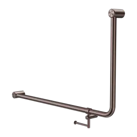 [NRCR3290ehBZ] MECCA CARE 32MM DDA 90 DEGREE BENT TUBE GRAB RAIL 600X1000MM WITH TOILET ROLL HOLDER BRUSHED BRONZE 