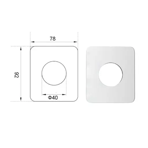 [CH011.CP] Rectangle Chrome Cover Plate 78*92mm