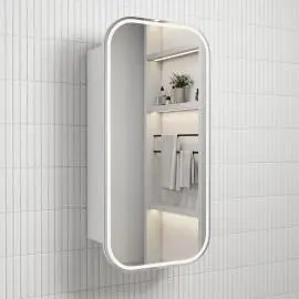 [LSCVIE-450-MW] Vienna LED Shaving Cabinet - Matte White, Frameless 