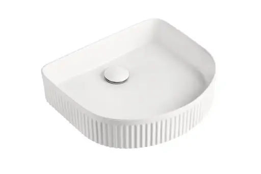 [TOPCAFL4136MW] Arch Fluted Above Counter Basin Mat Wht 