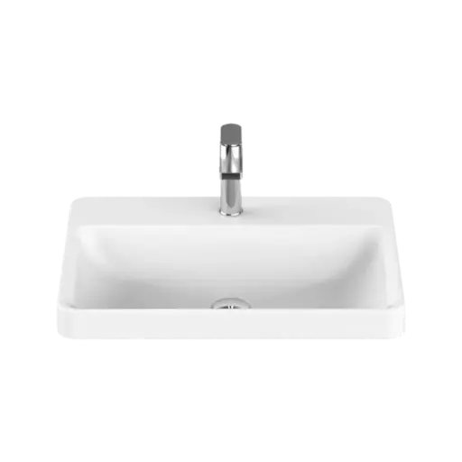 [TOPTCOU5543-TS] Courage Semi Inset Basin Matte White 