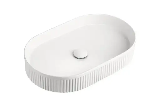 [TOPCPFL5836MW] Pill Fluted Above Counter Basin Mat Wht 