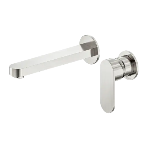 [NR301310cBN] Ecco Wall Basin/Bath Mixer Separate Back Plate 60mm Brushed Nickel (NR301310cBN)
