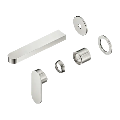 [NR301310ctBN] Ecco Wall Basin/Bath Mixer Separate Back Plate 60mm Trim Kits Only Brushed Nickel