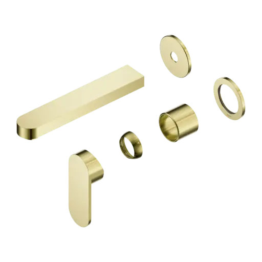 [NR301310ctBG] Ecco Wall Basin/Bath Mixer Separate Back Plate 60mm Trim Kits Only Brushed Gold