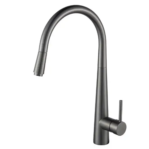 [GM1021.KM] Round Gunmetal Pull Out Kitchen Mixer Tap