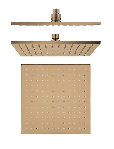 [RG0135.SH] Square Rose Gold Rainfall Brass Shower Head 250mm